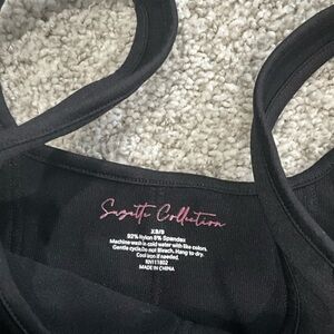 Women’s Black Ribbed Tank Bralette